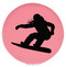 Enthoozies Female Snowboarder Pink Laser Engraved Leatherette Compact Mirror - Stylish and Practical Portable Makeup Mirror - 2.5 Inch Diameter